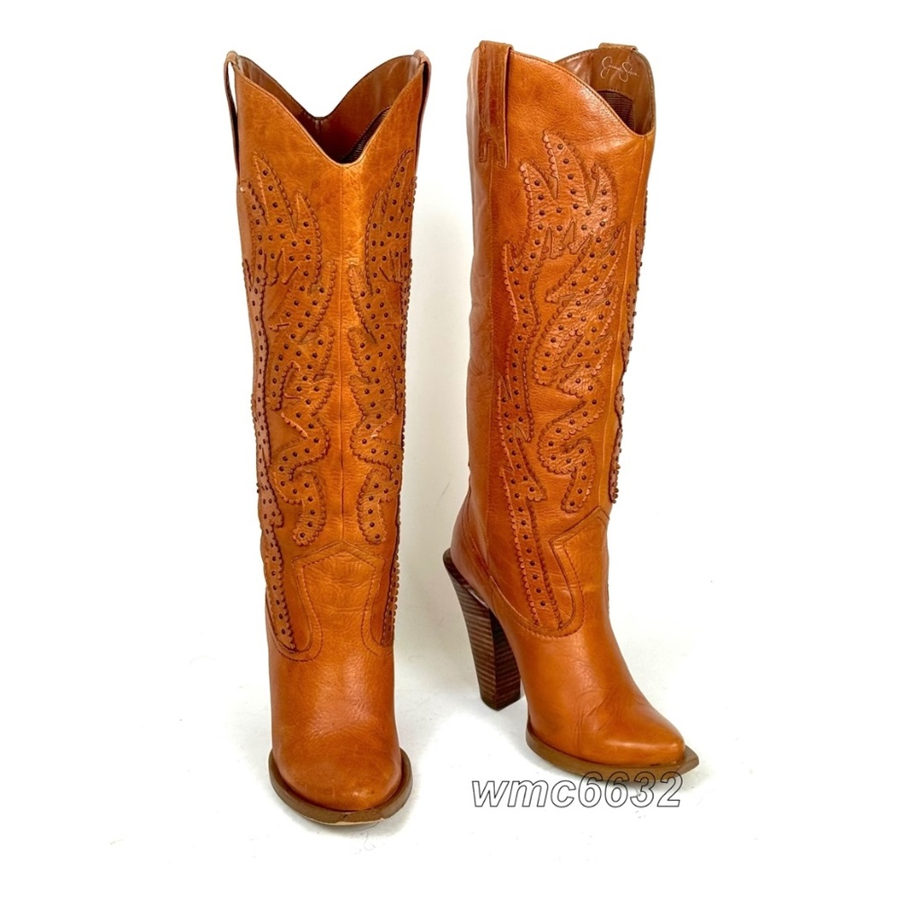 Jessica Simpson Abilene Alan Cowboy Cowgirl Boots - Women's 6.5B VG Condition - Picture 3 of 11